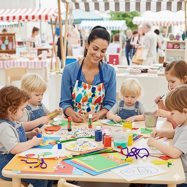 Basteln mit den Kindern am Därwiler Herbstmärt
